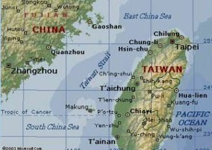台湾中国地図
