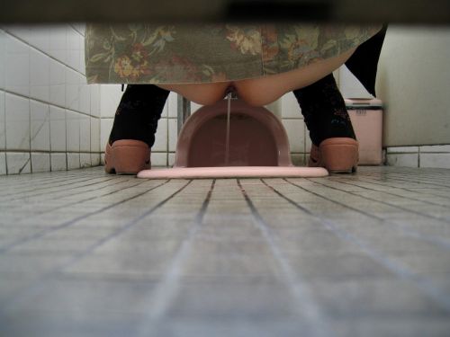 女子トイレの和式便所を後方の隙間から覗いた盗撮エロ画像 38枚 No.21