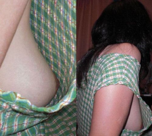 ノーブラ女性の横乳・ハミ乳・乳首ポロリ画像まとめ 42枚 No.16