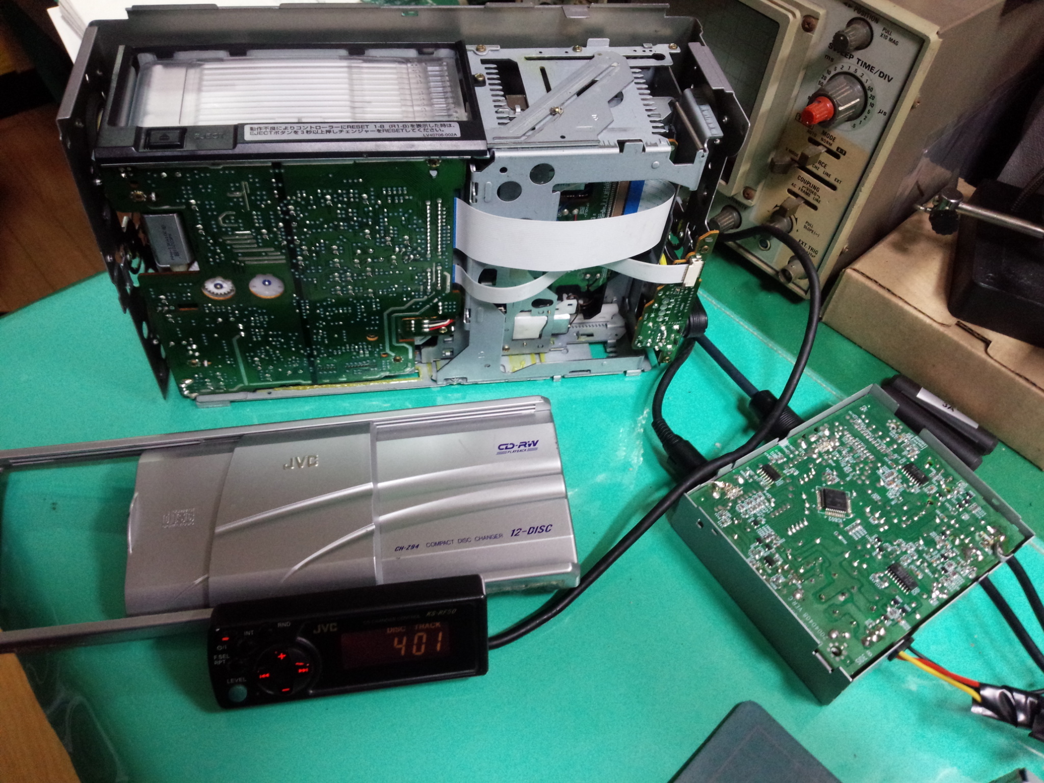 CH-Z94故障、修理。CD音声ノイズ。市販Victor/JVC、FM/CDチェンジャー