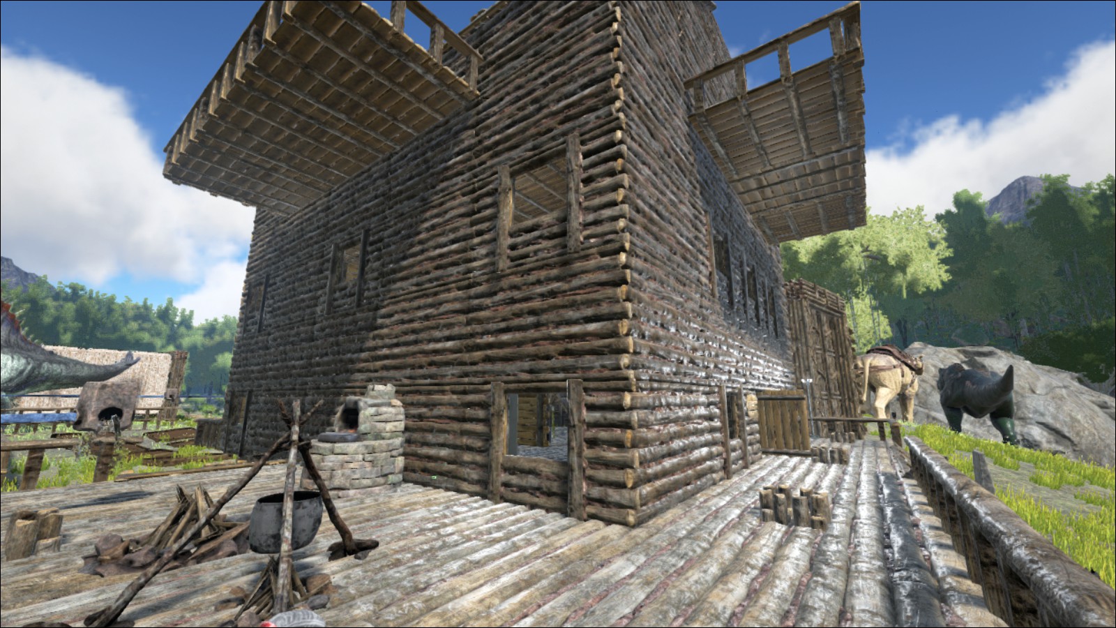 家とガリミムス Ark Survival Evolved