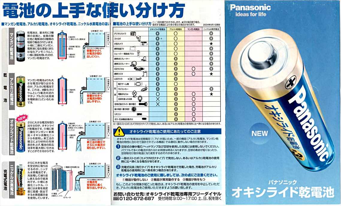 乾電池の画像集 出張所Ⅱ Panasonic NEWオキシライド乾電池 カタログ