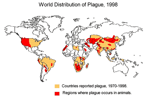 CDCによる汚染地域を示す地図(1998)