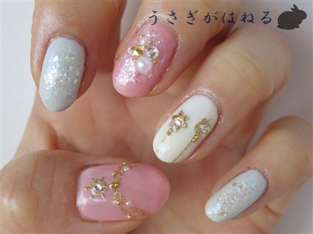 Winter accessories nail（2016.1.14） うさぎがはねる ～自爪ネイルブログ～