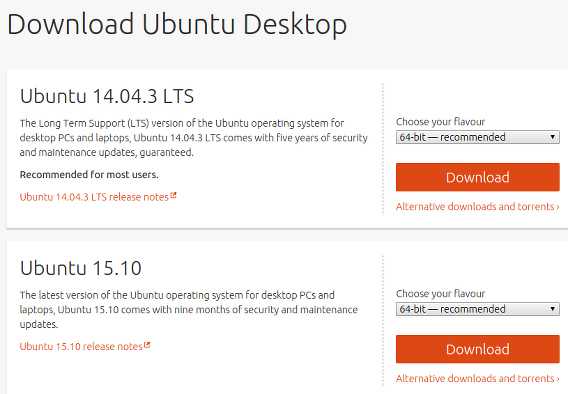 Ubuntu 15.10 ISOイメージ ダウンロード